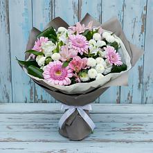 Букет цветов из:  Герберы, Альстромерии и Хризантемы в Комсомольское Чувашия