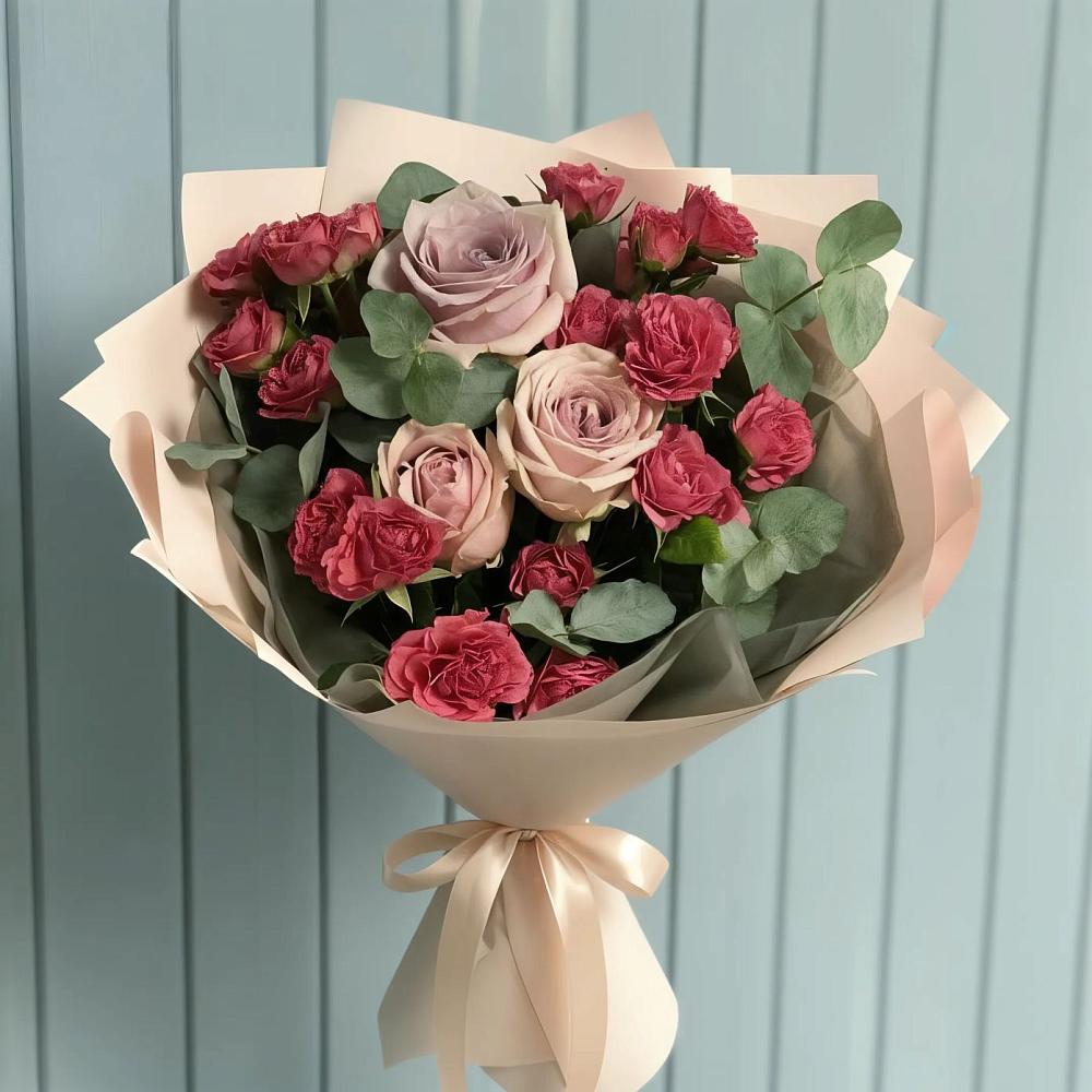 Букет цветов из: Гвоздики и Розы в Комсомольское Чувашия