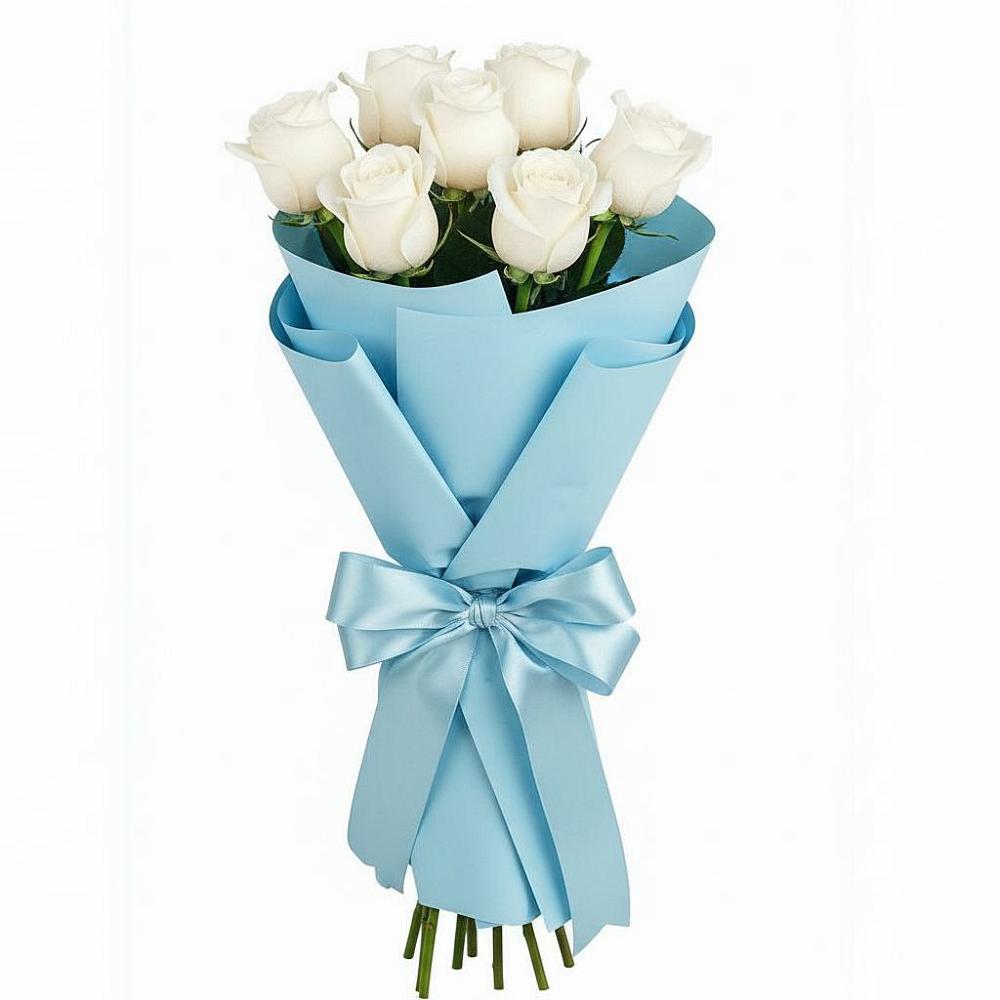 Букет 7 белых роз Проуд в Комсомольское Чувашия