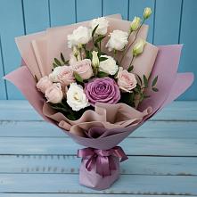 Букет цветов из:  Розы и Лизиантусы в Комсомольское Чувашия