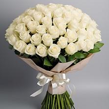 Букет 101 беля роза Белоснежка в Комсомольское Чувашия