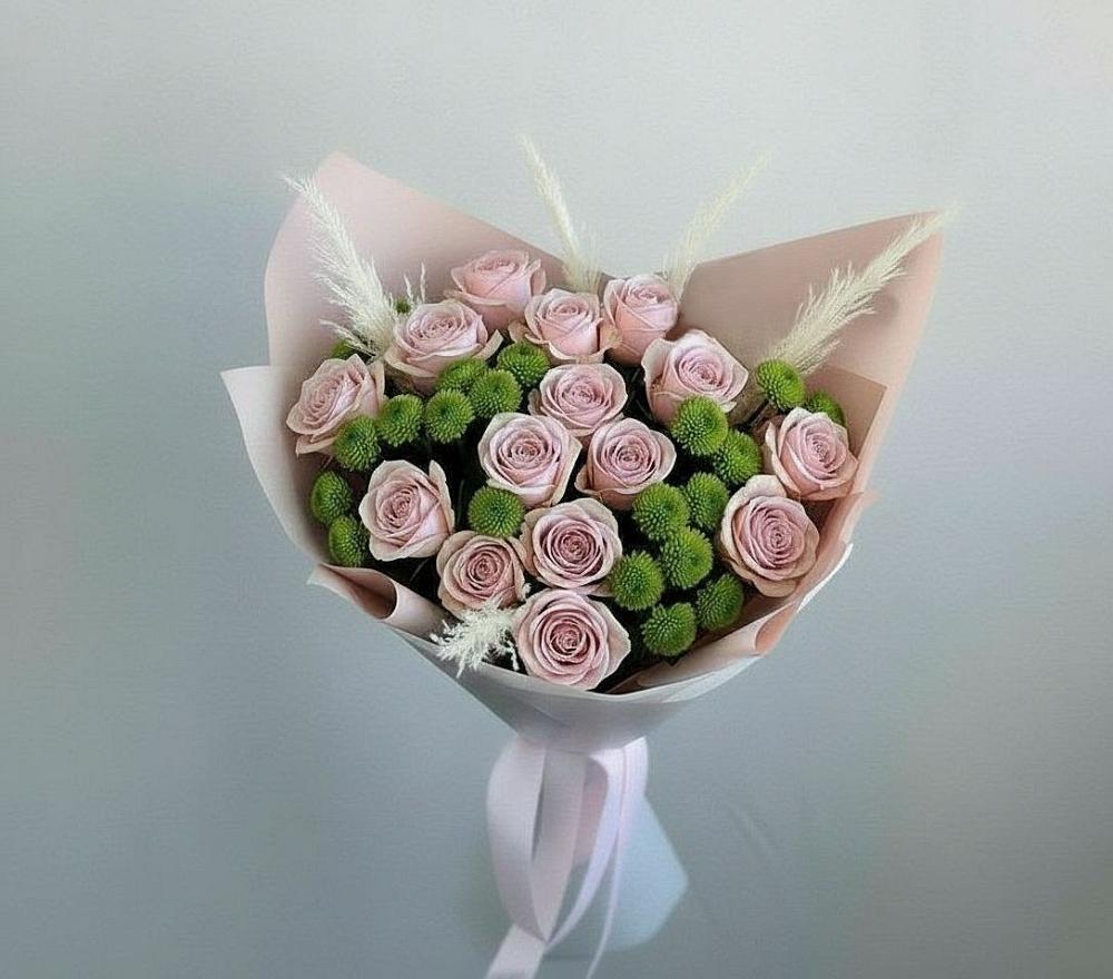 Букет цветов из: Розы и Хризантемы в Комсомольское Чувашия