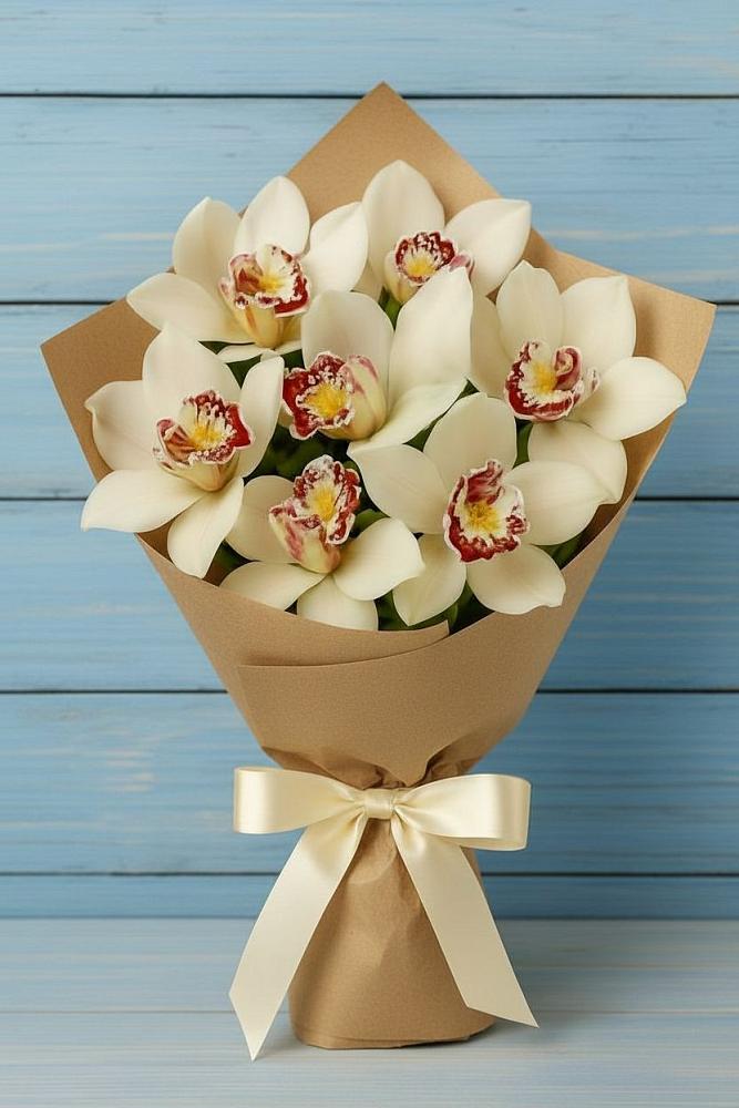 Букет цветов из: Орхидеи и Розы в Комсомольское Чувашия